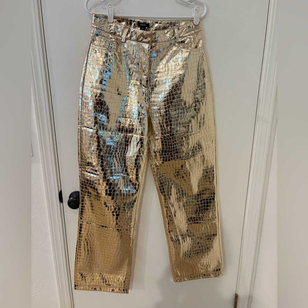 Nasty Gal Gold Wide Leg Pants